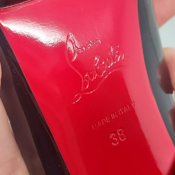 CHRISTIAN LOUBOUTIN Movida Strap Patent Black Platform Heel Shoe - Picture 4 of 13